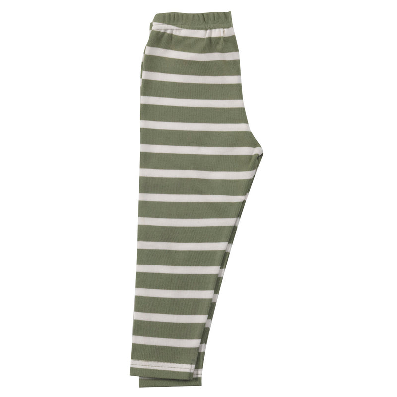 Leggings (Breton stripe) - Green/white, 3-6m