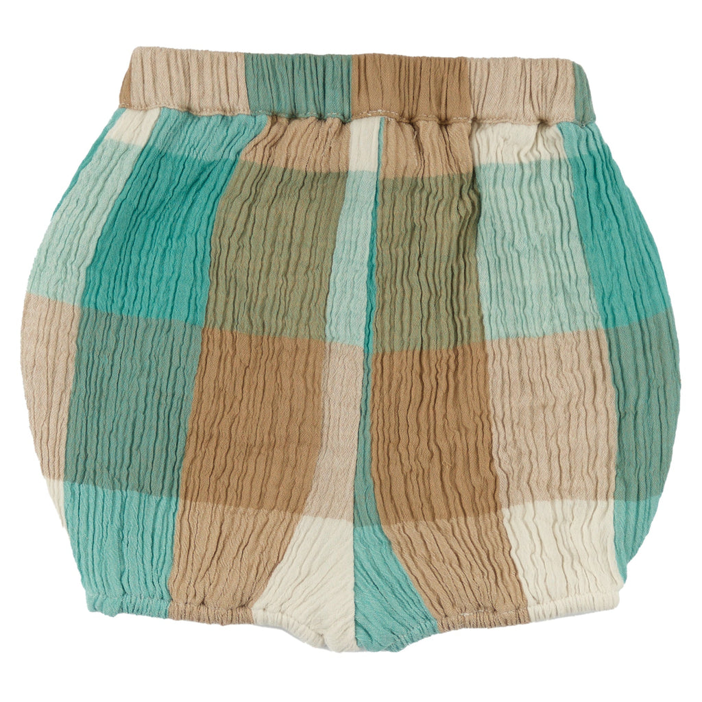 Bloomers (Muslin Check) - Turquoise/Taupe