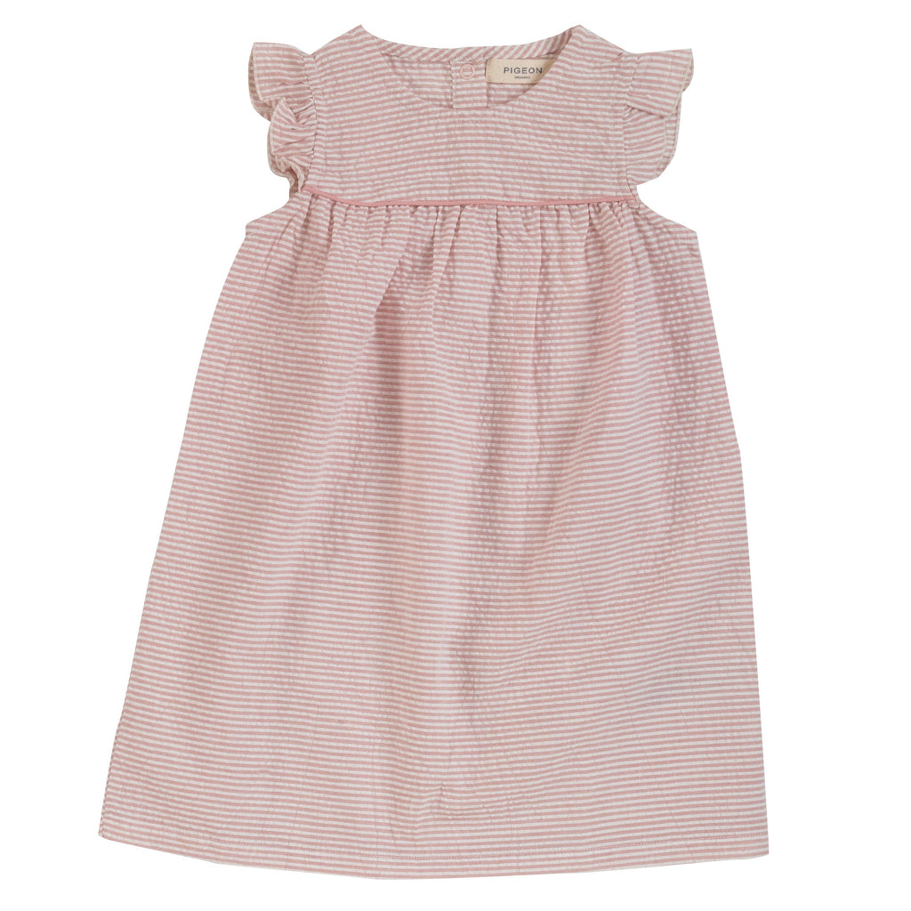 Shift Dress (Seersucker Stripe) - Pink