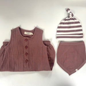 3-piece sample set - soft brown, 3-6m