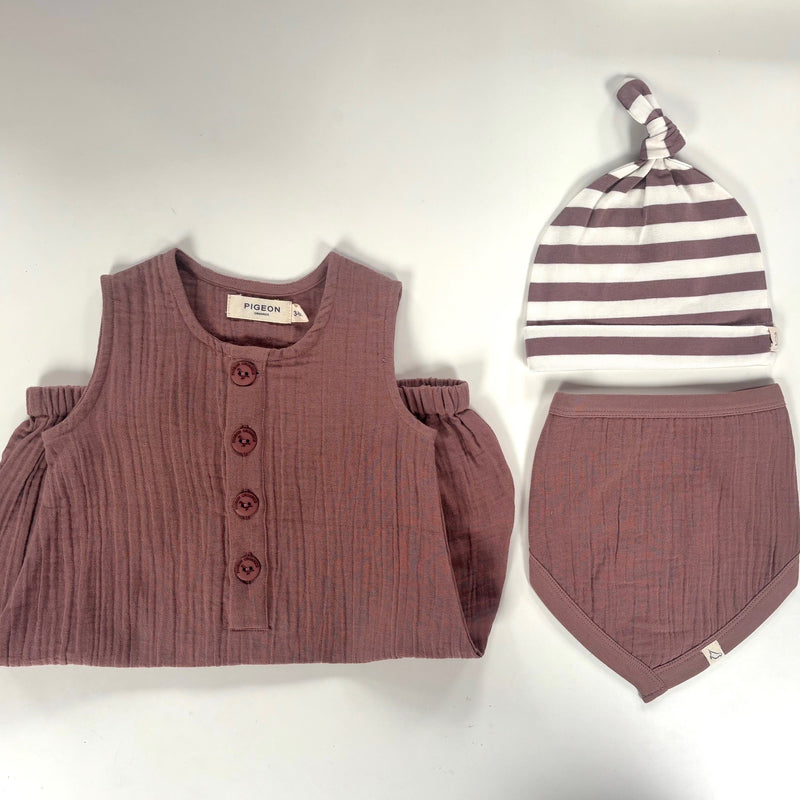 3-piece sample set - soft brown, 3-6m