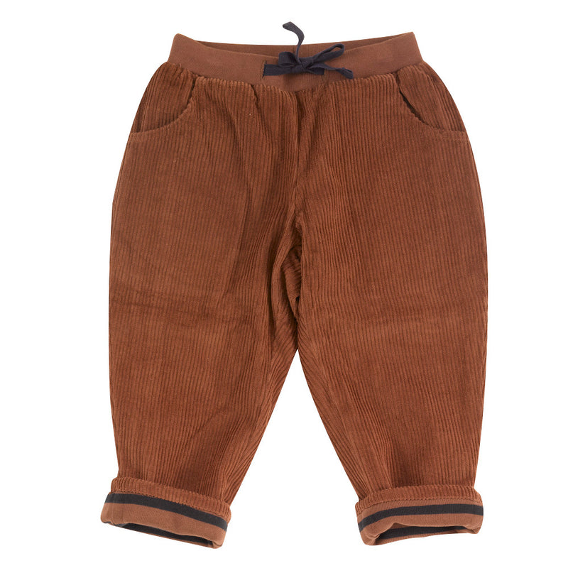 Lined cord trousers - Brown, 3-4y