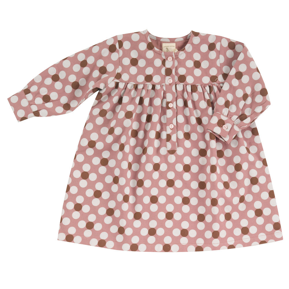 Yoke dress - Rose dotty, 4-5y