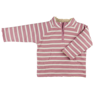Fleece-Lined Top (Breton Stripe) - Pink