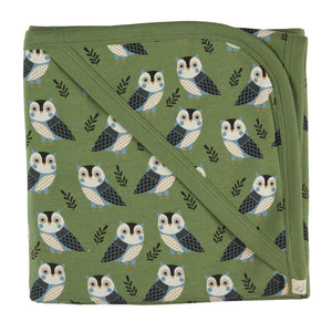 Hooded Blanket - Owl, Green
