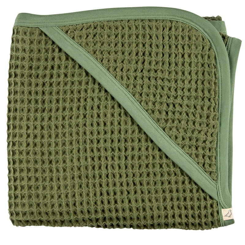 Hooded Blanket (Waffle) - Green