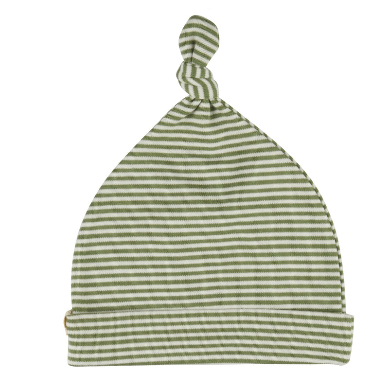 Knotted Hat (Fine Stripe) - Green