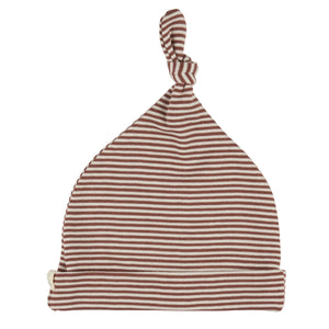 Knotted Hat (Fine Stripe) - Mocha