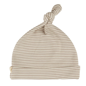 Knotted Hat (Fine Stripe) - Stone