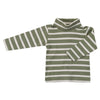 Polo Neck Top (Breton Stripe) - Green
