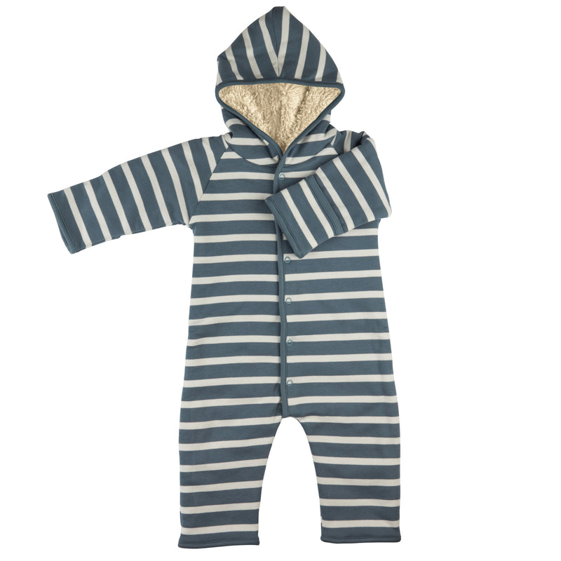 Snuggle Suit (Breton Stripe) - Deep Blue