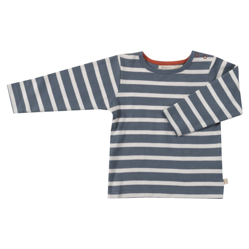 T-Shirt (Breton Stripe) - Deep Blue