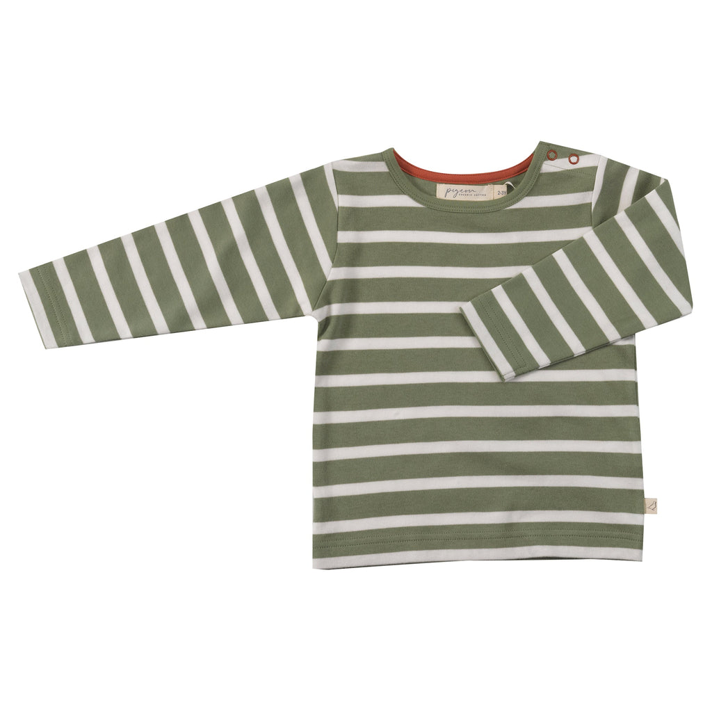 T-Shirt (Breton Stripe) - Green