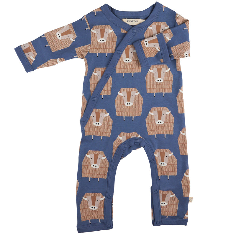 Kimono Romper - Buffalo On Night Blue