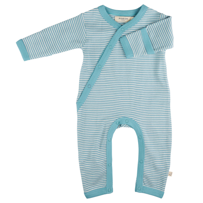 Kimono Romper (Fine Stripe) - Azure