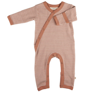 Kimono Romper (Fine Stripe) - Macaroon
