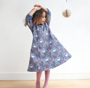 Skater Dress - Meadow, Night Blue