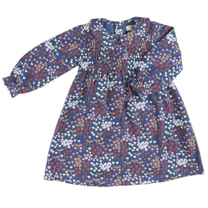 Smock Dress W. Peter Pan Collar - Meadow, Night Blue