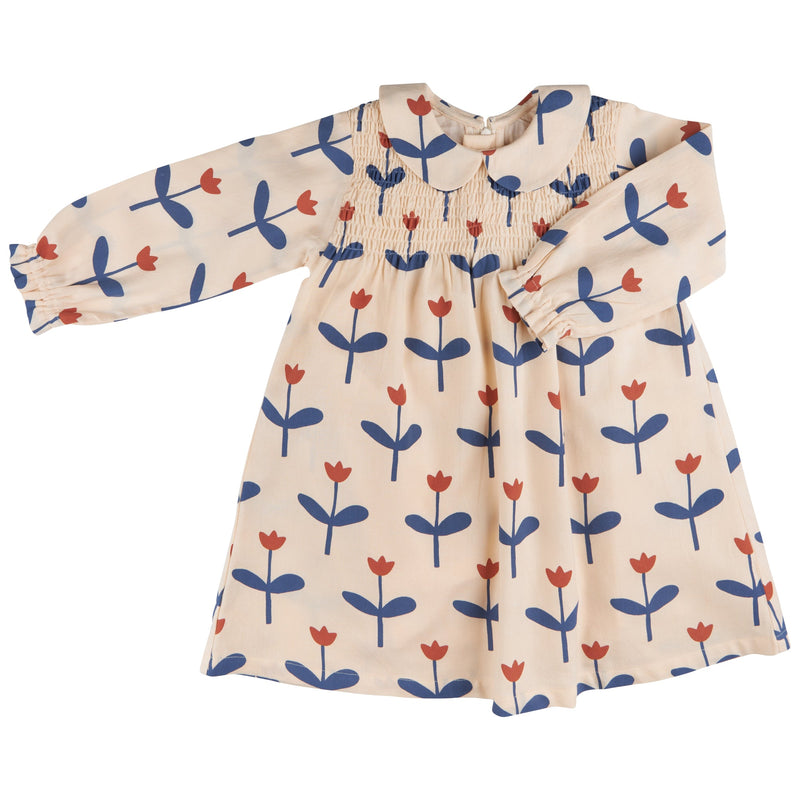 Smock Dress W. Peter Pan Collar - Tulip, Blue