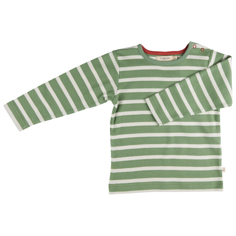 T-Shirt (Breton Stripe) - Basil
