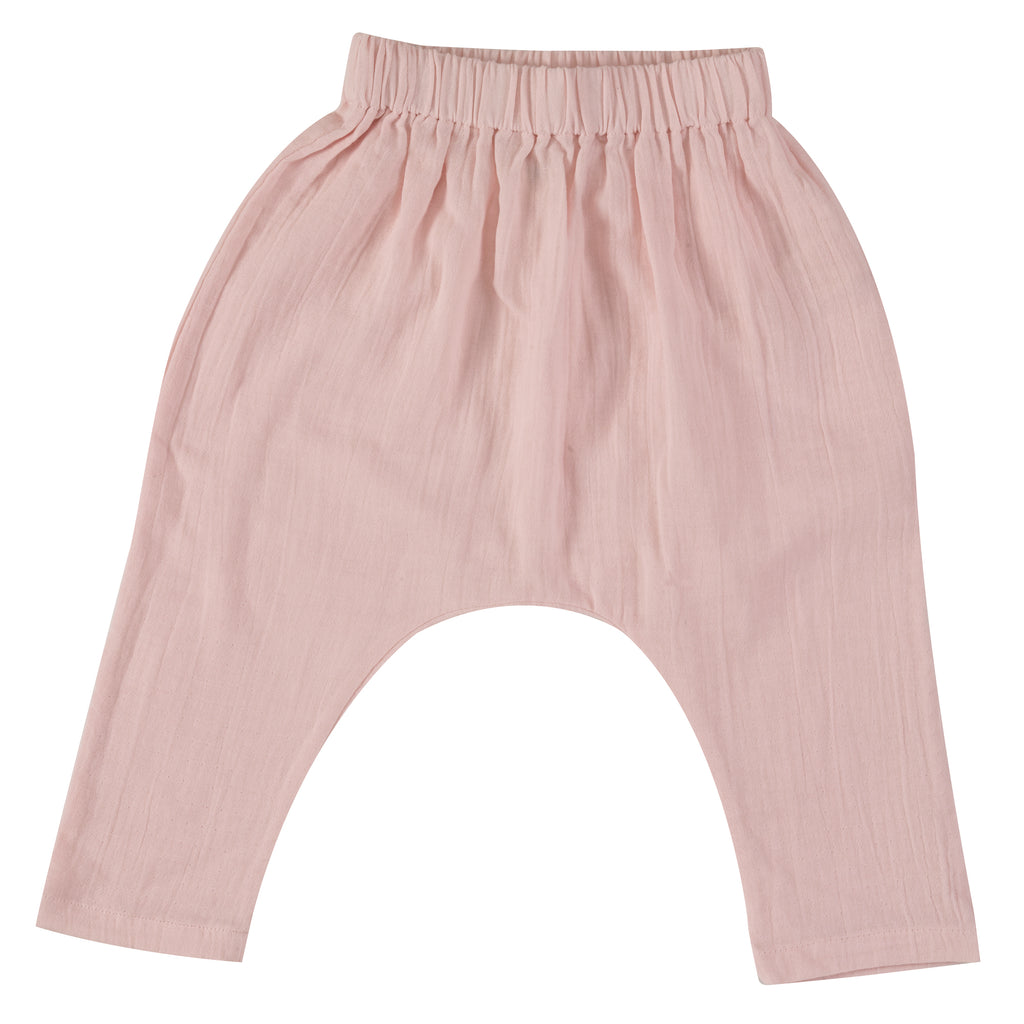 Baggy pants (muslin) - Pink, 3-6m