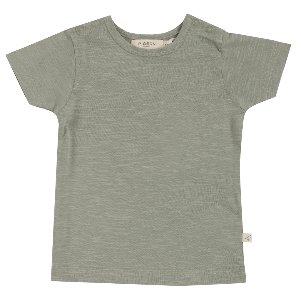 Short sleeve T-shirt (slub) - Tea green, 5-6y
