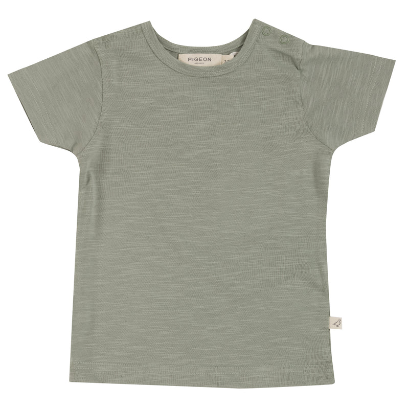Short sleeve T-shirt (slub) - Tea green, 5-6y