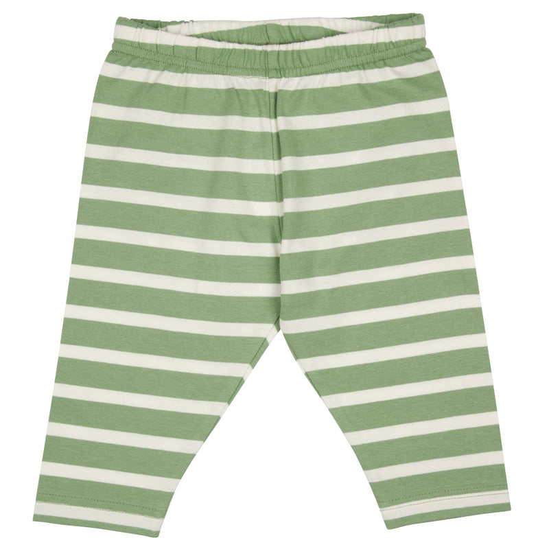 Capri Leggings (Breton Stripe) - Green