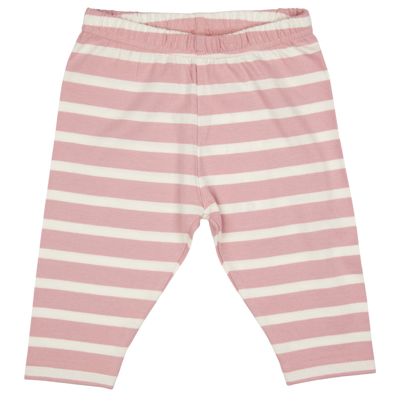 Capri Leggings (Breton Stripe) - Pink