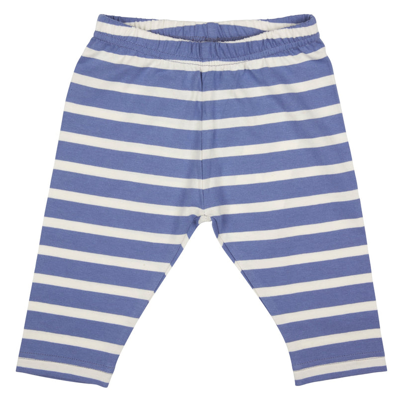 Capri Leggings (Breton Stripe) - Summer Blue