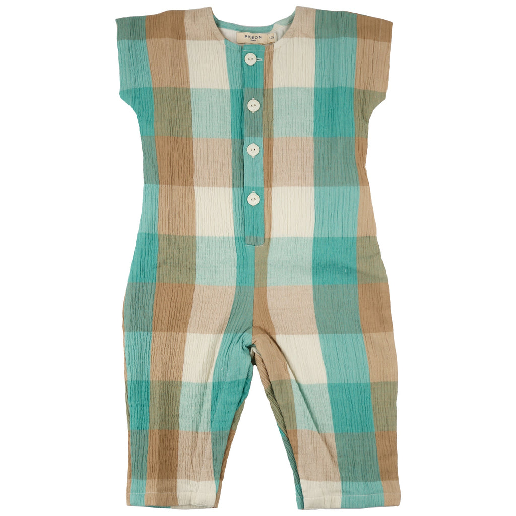 Jumpsuit (Muslin) - Turquoise/Taupe