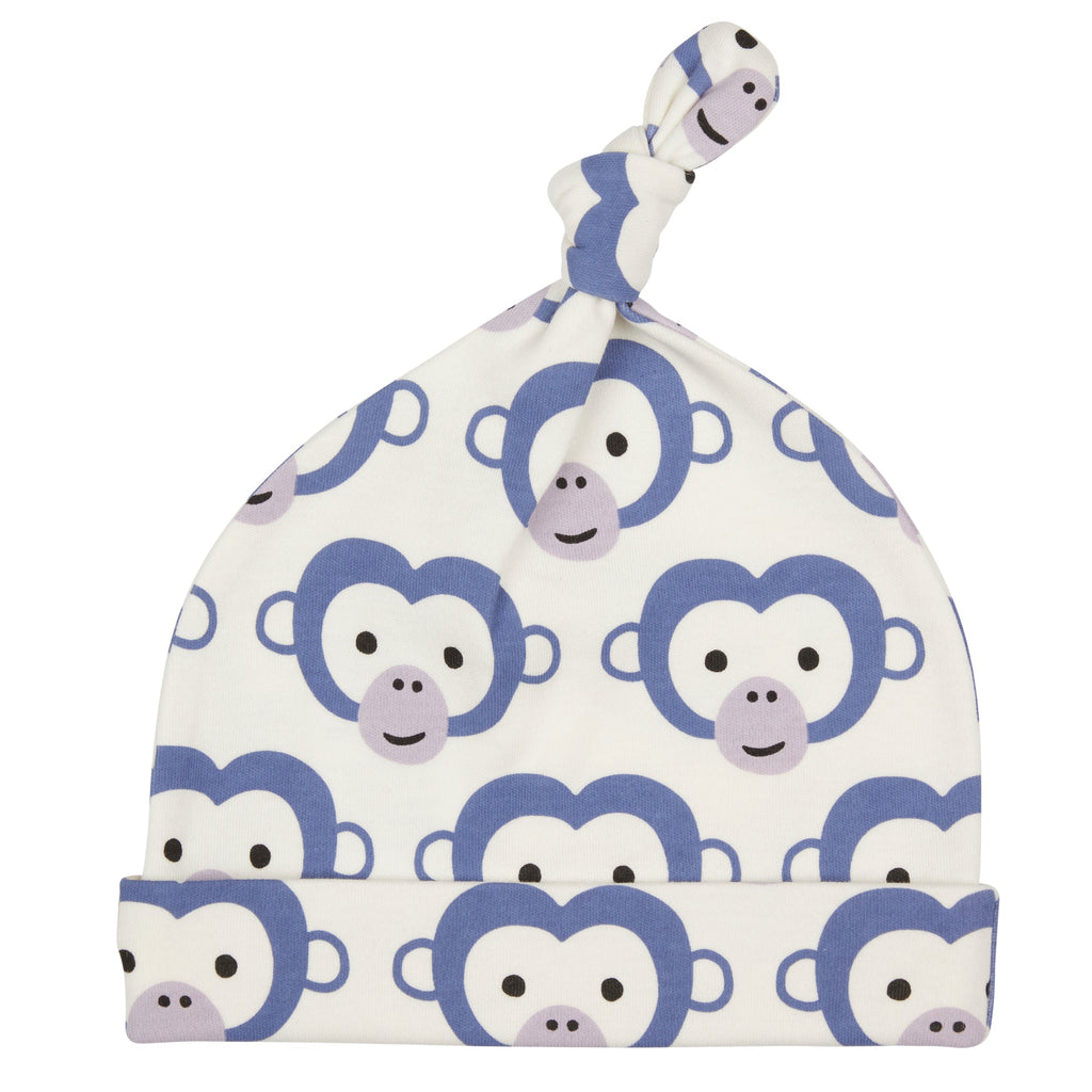 Knotted Hat - Monkey On White