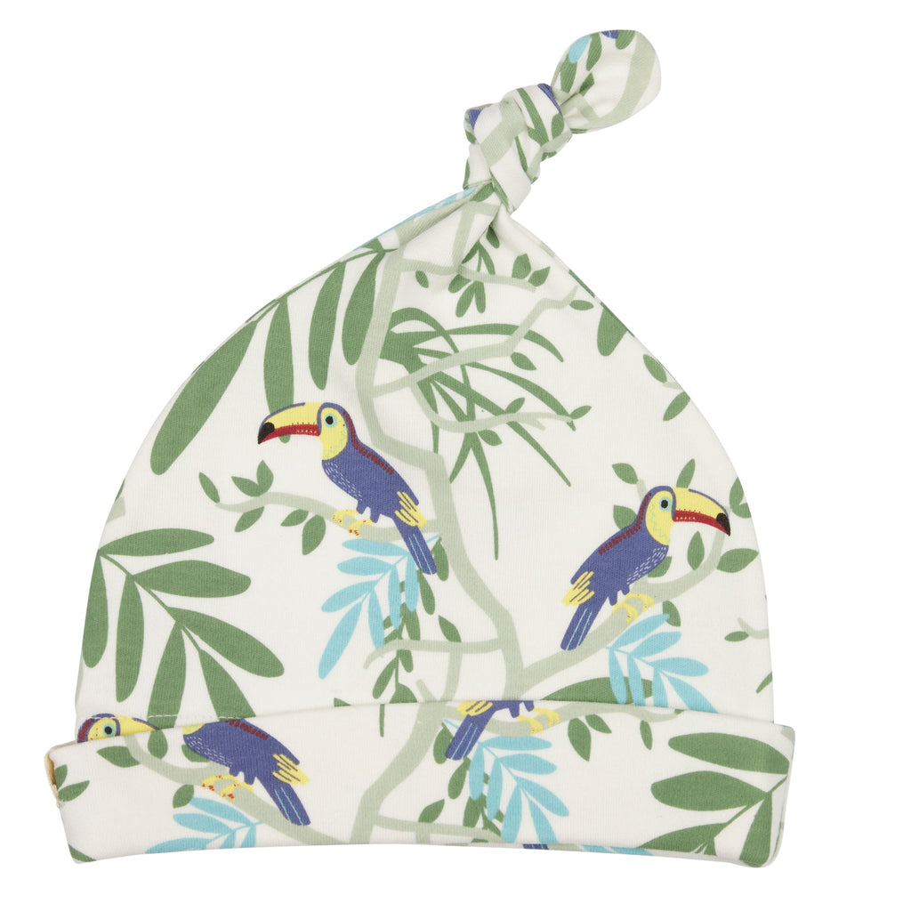 Knotted Hat - Toucans, Blue