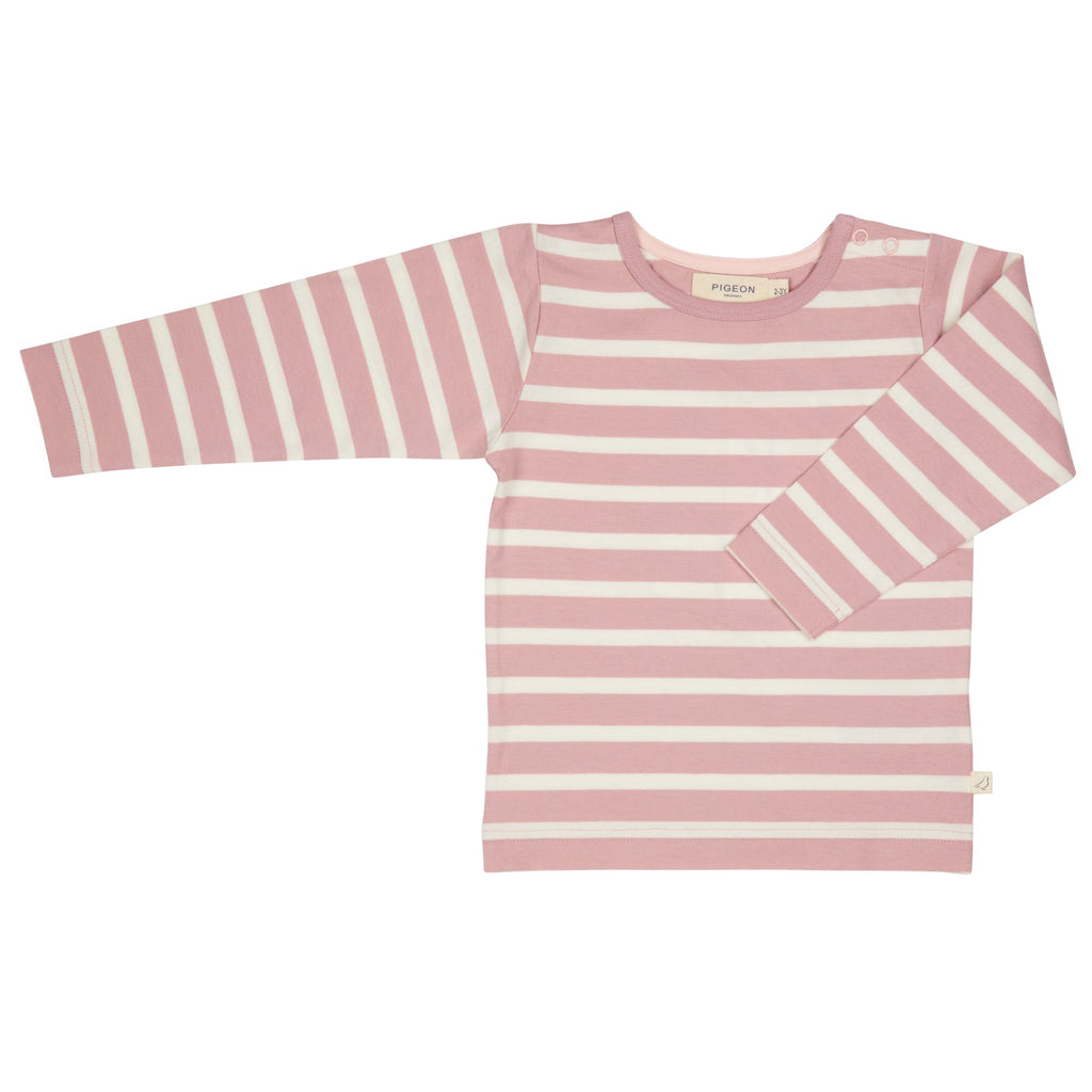 Long Sleeve T-Shirt (Breton Stripe) - Pink