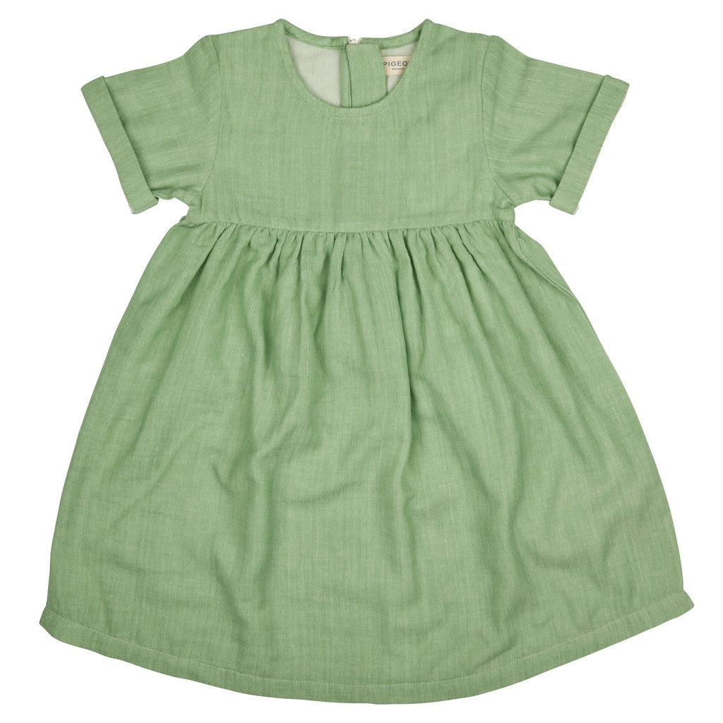 Pretty Muslin Dress (Plain) - Green