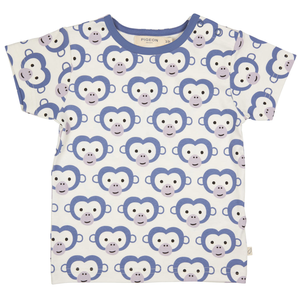 Short Sleeve T-Shirt - Monkey On White