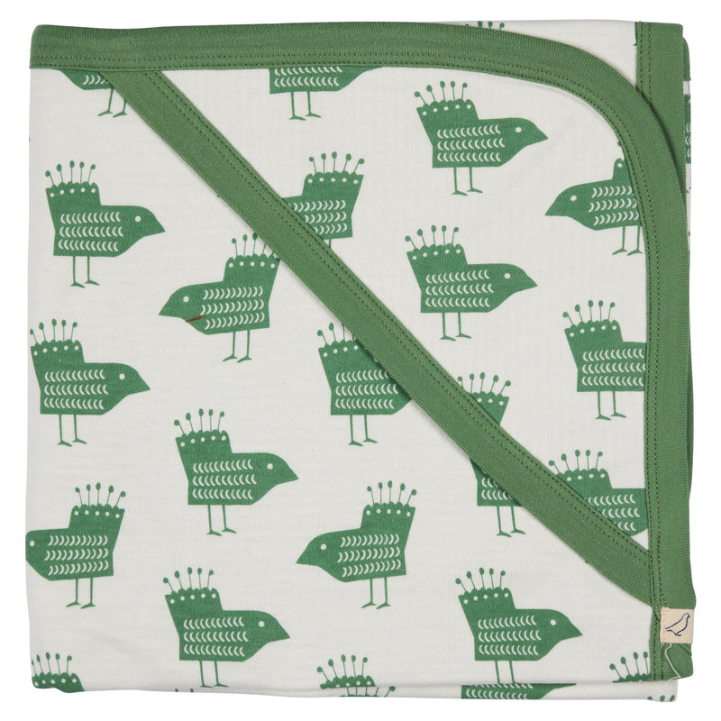 Hooded Blanket - Birds On White