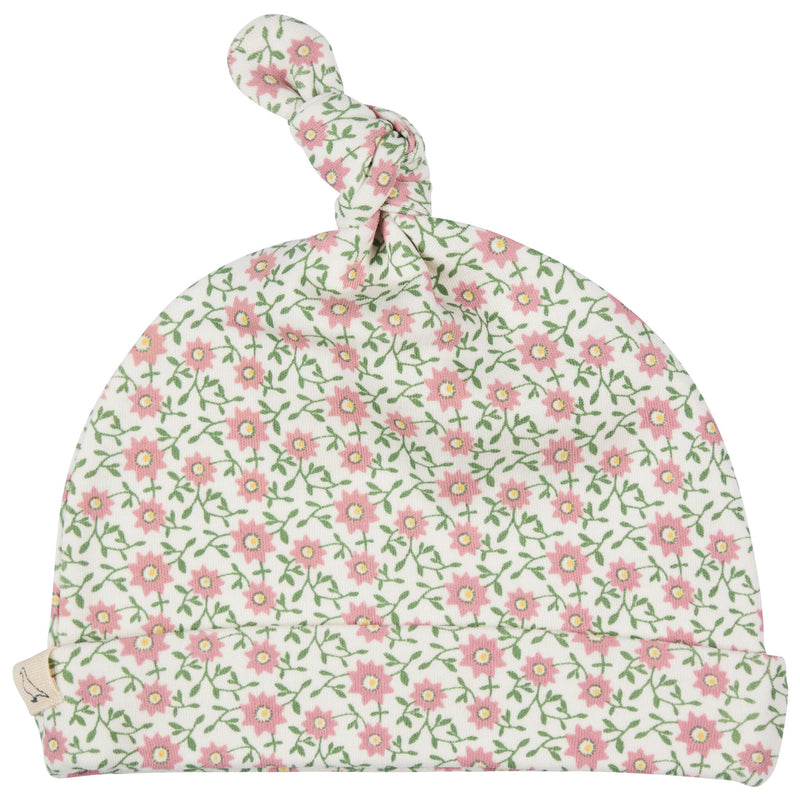 Knotted Hat - Ditsy, Pink
