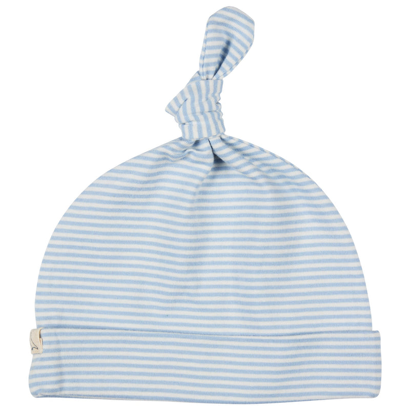 Knotted Hat (Fine Stripe) - Pale Blue