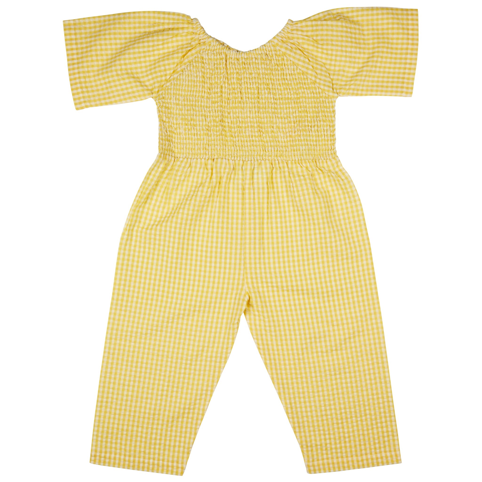 Pigeon Organics SS25 Smock Jumpsuit Yellow - Main Image