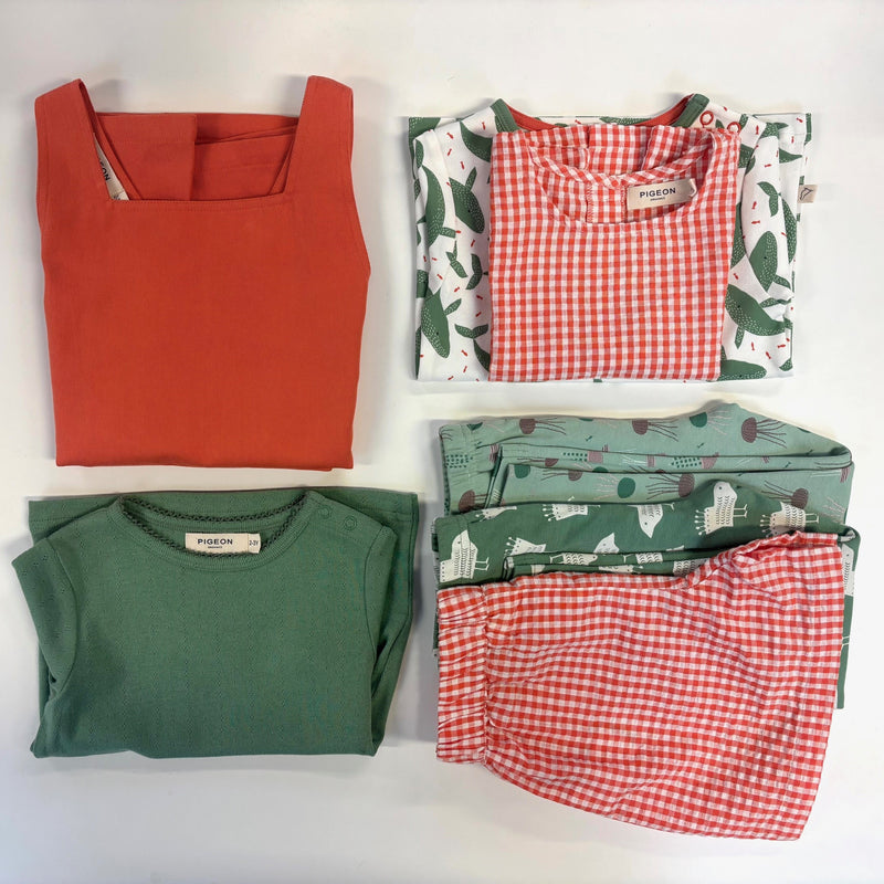 Sample bundle - orange/green (contains dresses), 2-3y